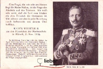Postkarte mit Kaiser Wilhelm Postkarte mit Kaiser Wilhelm II - prominenter Unterstützer des DVMGG