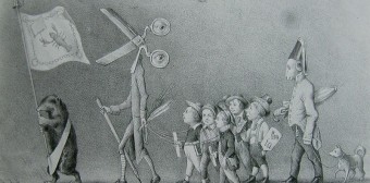 Karikatur-Zensur-1847 Eine Karikatur von 1847 nimmt die Zensur aufs Korn und versucht sie damit lächerlich zu machen