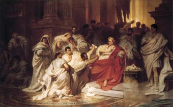 Das monumentale Gemälde "Die Ermordung Caesars" von Karl Theodor von Piloty aus dem Jahre 1865