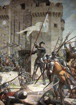 Jeanne d'Arc und ihre Anhänger feiern die Eroberung von Orleans die Erstürmung von Orleans