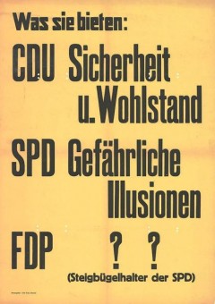 CDU Wahlversprechen Sicherheit Wahlplakat kündet vom Wahlversprechen der Sicherheit seitens der CDU und von gefährlichen Illusionen der SPD